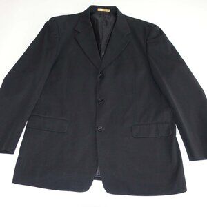 Richard Harris Men's Suit Jacket Size 46 Long Black 100% Wool 3 Button Lined 46L
